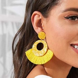 Yellow fashion earrings